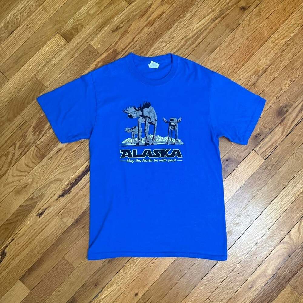 Port & Company Alaska May The North Be With You Star Wars AT-AT Moose Graphic T-
